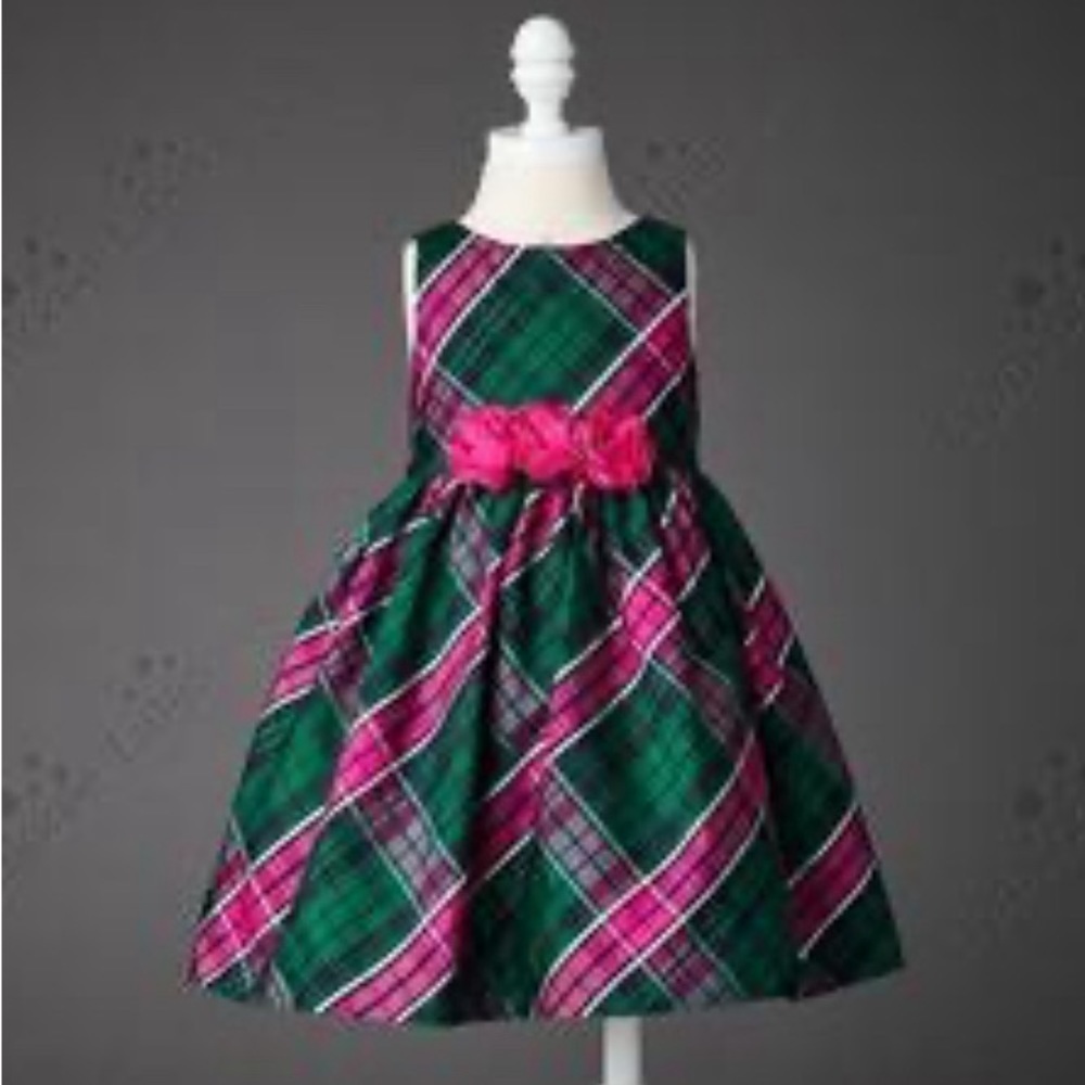 Janie and jack emerald chateau plaid dress